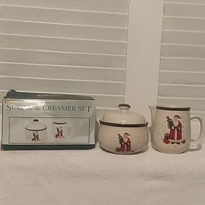 Santa Sugar & Creamer